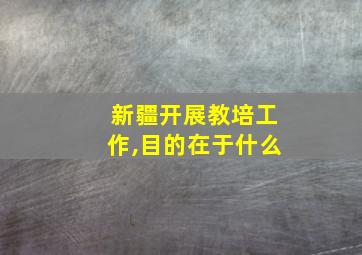 新疆开展教培工作,目的在于什么