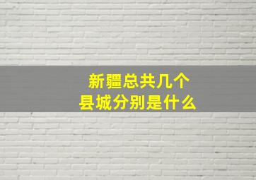 新疆总共几个县城分别是什么