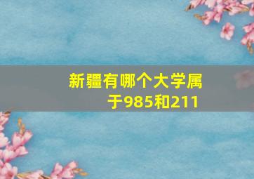 新疆有哪个大学属于985和211