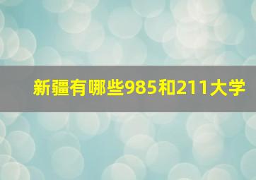 新疆有哪些985和211大学