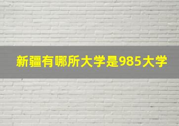 新疆有哪所大学是985大学