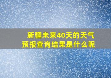 新疆未来40天的天气预报查询结果是什么呢