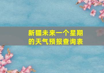 新疆未来一个星期的天气预报查询表