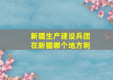 新疆生产建设兵团在新疆哪个地方啊