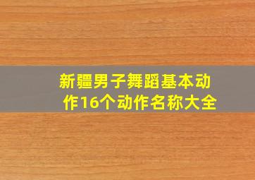 新疆男子舞蹈基本动作16个动作名称大全