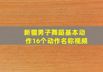 新疆男子舞蹈基本动作16个动作名称视频