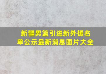 新疆男篮引进新外援名单公示最新消息图片大全