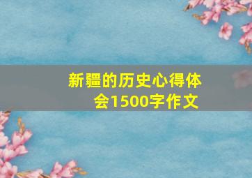 新疆的历史心得体会1500字作文