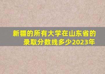 新疆的所有大学在山东省的录取分数线多少2023年