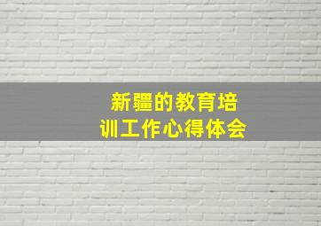 新疆的教育培训工作心得体会