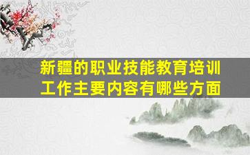 新疆的职业技能教育培训工作主要内容有哪些方面