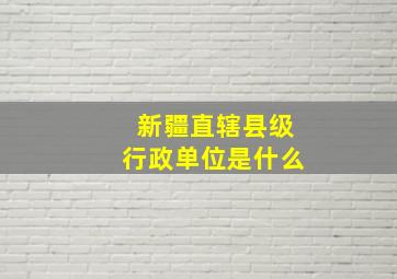 新疆直辖县级行政单位是什么