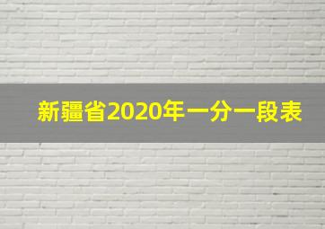 新疆省2020年一分一段表