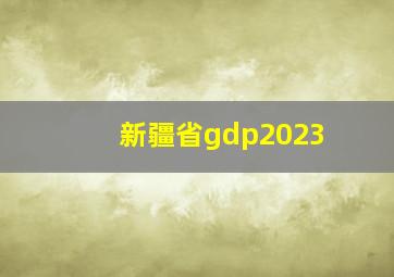 新疆省gdp2023