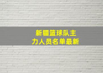 新疆篮球队主力人员名单最新