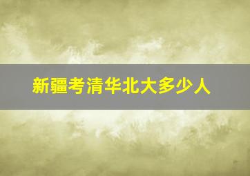 新疆考清华北大多少人