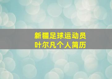 新疆足球运动员叶尔凡个人简历