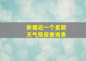 新疆近一个星期天气预报查询表