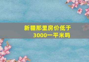 新疆那里房价低于3000一平米吗