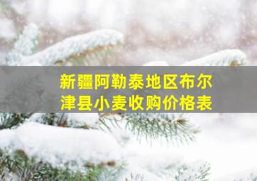 新疆阿勒泰地区布尔津县小麦收购价格表