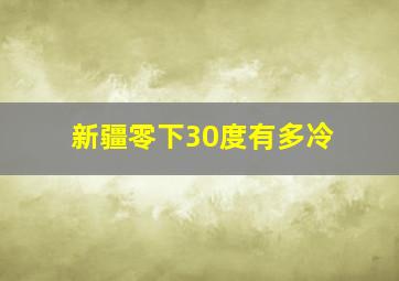 新疆零下30度有多冷