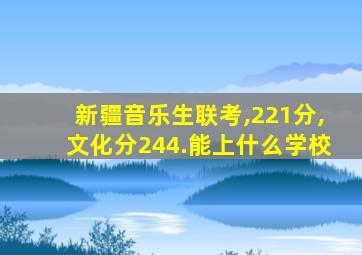 新疆音乐生联考,221分,文化分244.能上什么学校