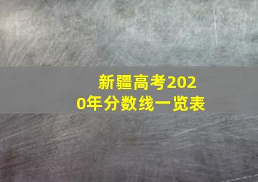 新疆高考2020年分数线一览表