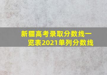 新疆高考录取分数线一览表2021单列分数线