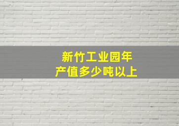 新竹工业园年产值多少吨以上