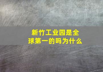 新竹工业园是全球第一的吗为什么