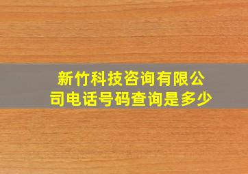 新竹科技咨询有限公司电话号码查询是多少