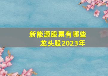 新能源股票有哪些龙头股2023年