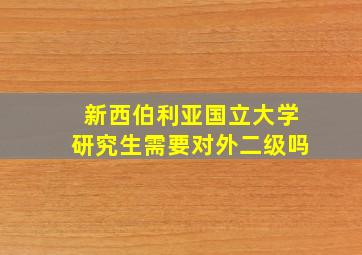 新西伯利亚国立大学研究生需要对外二级吗