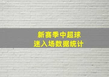 新赛季中超球迷入场数据统计