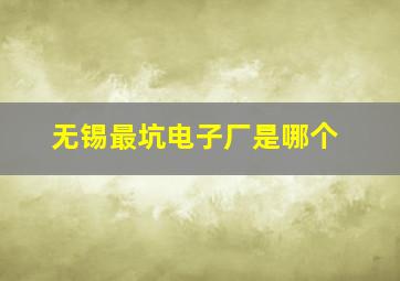 无锡最坑电子厂是哪个