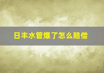 日丰水管爆了怎么赔偿