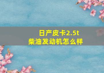 日产皮卡2.5t柴油发动机怎么样