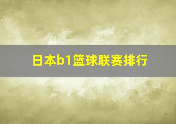 日本b1篮球联赛排行