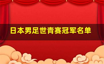 日本男足世青赛冠军名单