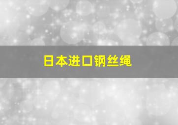 日本进口钢丝绳