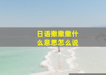 日语撒撒撒什么意思怎么说