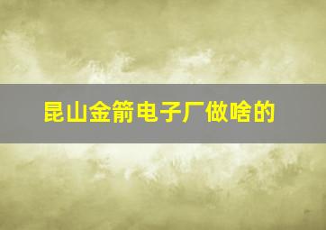 昆山金箭电子厂做啥的