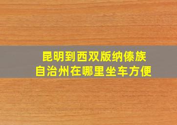 昆明到西双版纳傣族自治州在哪里坐车方便