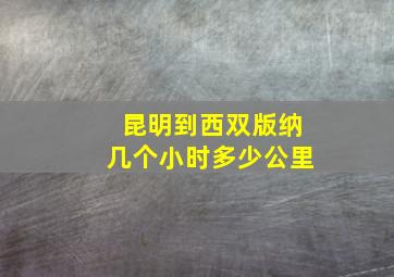 昆明到西双版纳几个小时多少公里