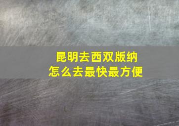 昆明去西双版纳怎么去最快最方便