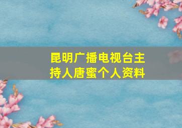 昆明广播电视台主持人唐蜜个人资料