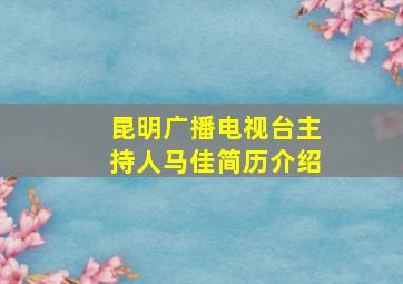 昆明广播电视台主持人马佳简历介绍