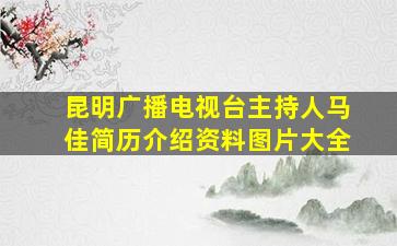 昆明广播电视台主持人马佳简历介绍资料图片大全