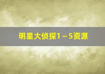 明星大侦探1～5资源