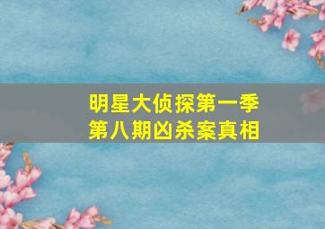 明星大侦探第一季第八期凶杀案真相